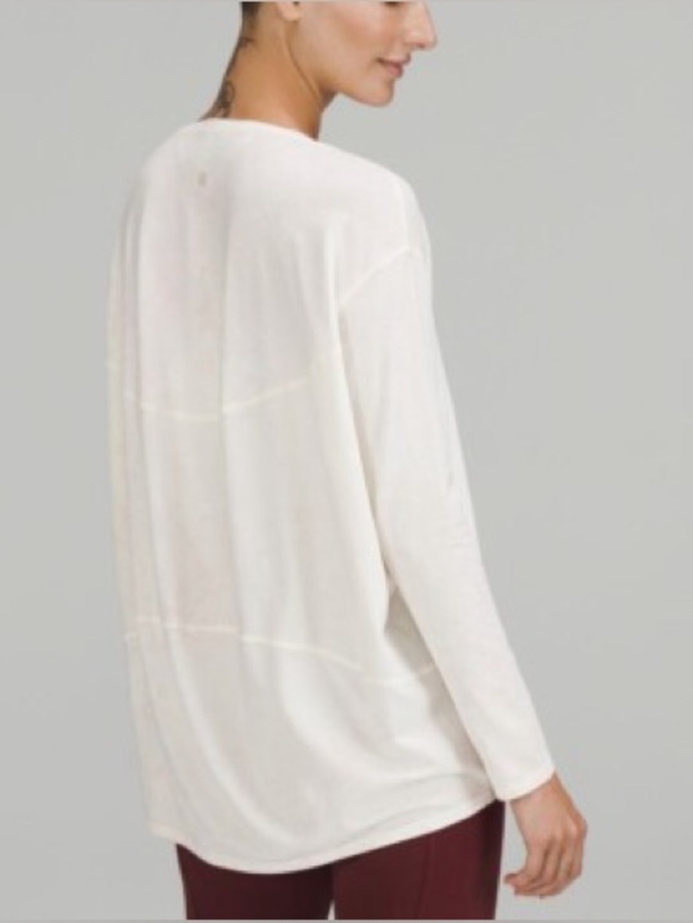 lululemon athletica Off-White Long Sleeve Relaxed Tee